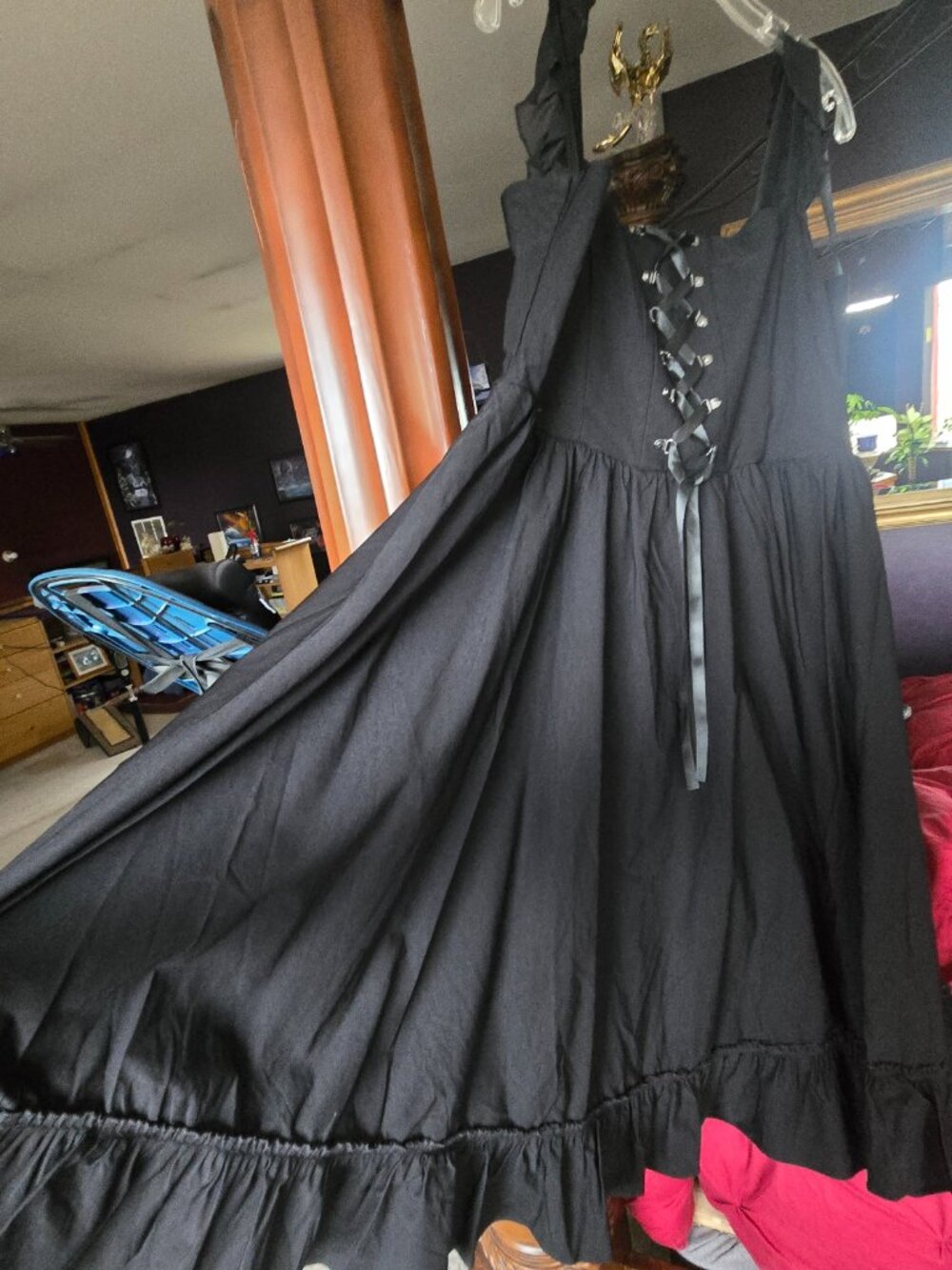 TORRID DEEP BLACK NIGHTFALL CORSET MAXI DRESS 18